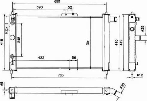 NRF 52054 - Radiator, engine cooling autospares.lv