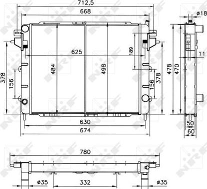 NRF 52144 - Radiator, engine cooling autospares.lv