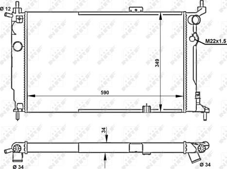 NRF 52204 - Radiator, engine cooling autospares.lv