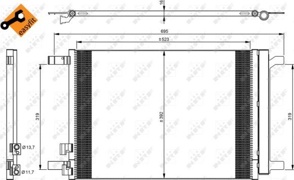 NRF 35968 - Condenser, air conditioning autospares.lv