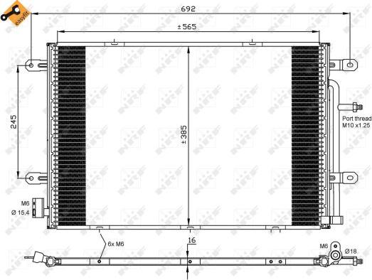 NRF 35841 - Condenser, air conditioning autospares.lv