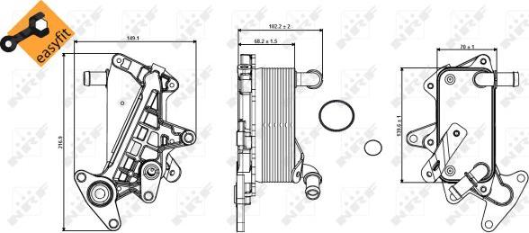 NRF 31357 - Oil Cooler, automatic transmission autospares.lv