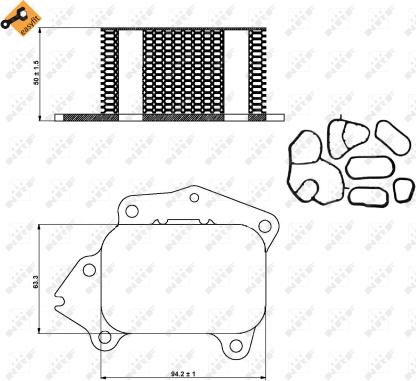 NRF 31333 - Oil Cooler, engine oil autospares.lv