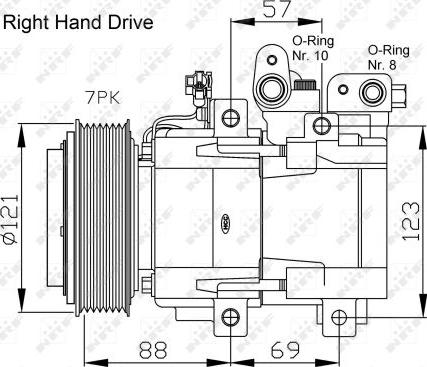 NRF 32443G - Compressor, air conditioning autospares.lv