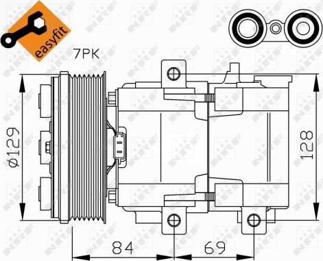 NRF 32447 - Compressor, air conditioning autospares.lv