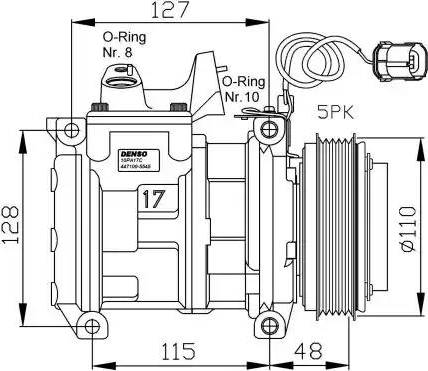 NRF 32464G - Compressor, air conditioning autospares.lv