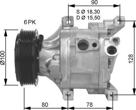 NRF 32466G - Compressor, air conditioning autospares.lv