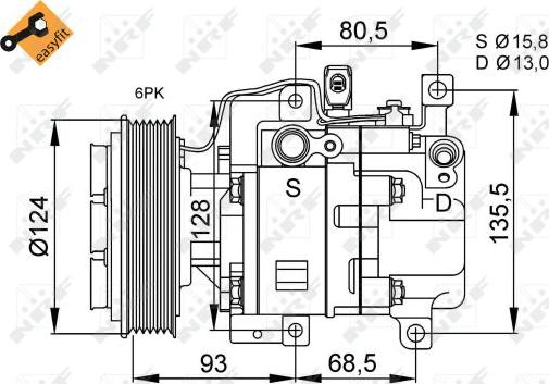 NRF 32408 - Compressor, air conditioning autospares.lv