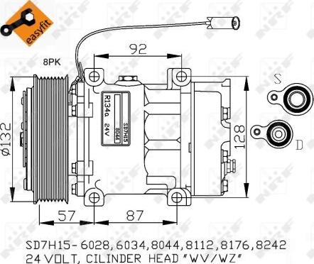 NRF 32412G - Compressor, air conditioning autospares.lv