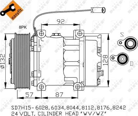 NRF 32412 - Compressor, air conditioning autospares.lv