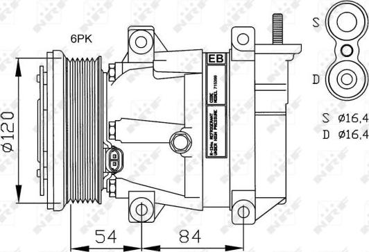 NRF 32484G - Compressor, air conditioning autospares.lv