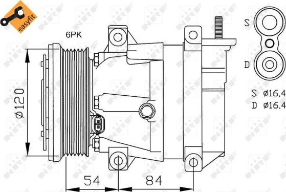 NRF 32484 - Compressor, air conditioning autospares.lv