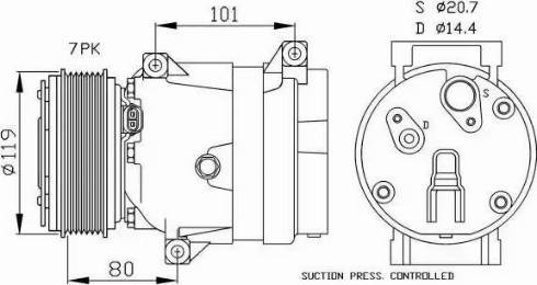 NRF 32481G - Compressor, air conditioning autospares.lv