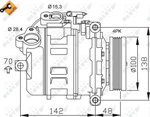 NRF 32433 - Compressor, air conditioning autospares.lv