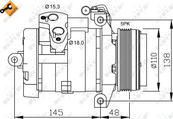 NRF 32432 - Compressor, air conditioning autospares.lv