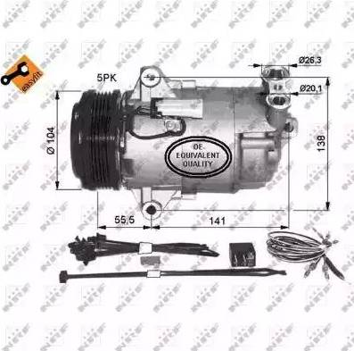 NRF 32426G - Compressor, air conditioning autospares.lv