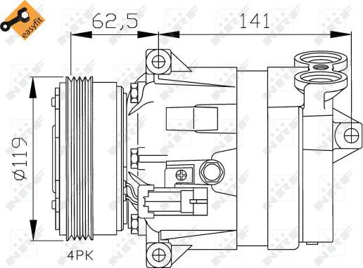 NRF 32421 - Compressor, air conditioning autospares.lv