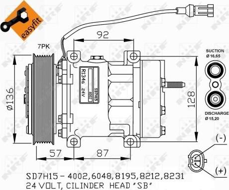 NRF 32477G - Compressor, air conditioning autospares.lv