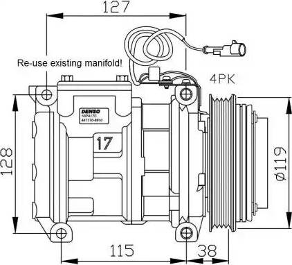 NRF 32555G - Compressor, air conditioning autospares.lv