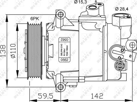 NRF 32500G - Compressor, air conditioning autospares.lv