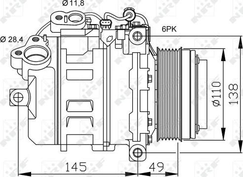 NRF 32533 - Compressor, air conditioning autospares.lv