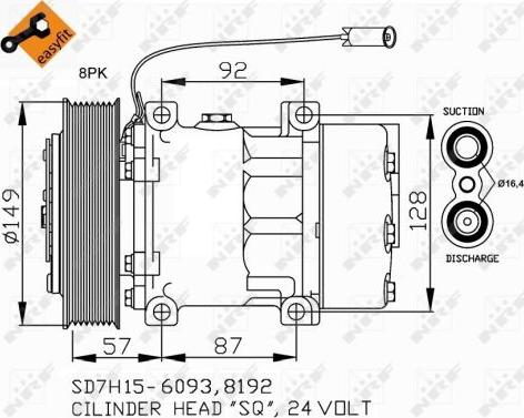 NRF 32699 - Compressor, air conditioning autospares.lv