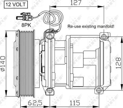 NRF 32661 - Compressor, air conditioning autospares.lv