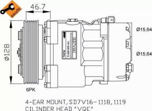 NRF 32680G - Compressor, air conditioning autospares.lv