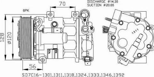 NRF 32682G - Compressor, air conditioning autospares.lv