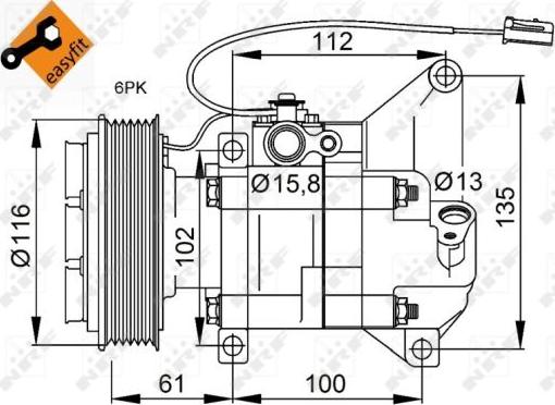 NRF 32687 - Compressor, air conditioning autospares.lv