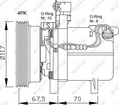 NRF 32055 - Compressor, air conditioning autospares.lv