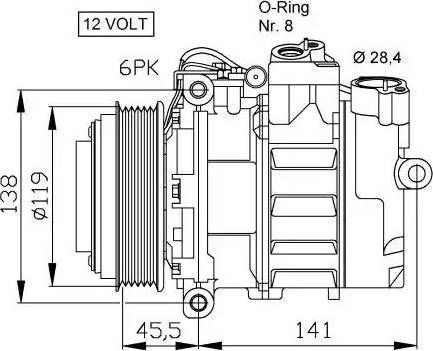 NRF 32053G - Compressor, air conditioning autospares.lv