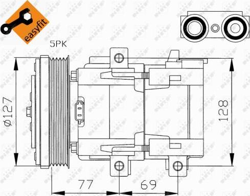 NRF 32061 - Compressor, air conditioning autospares.lv