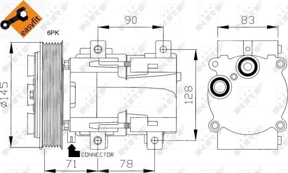 NRF 32085 - Compressor, air conditioning autospares.lv