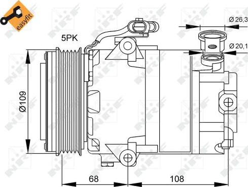 NRF 32083 - Compressor, air conditioning autospares.lv