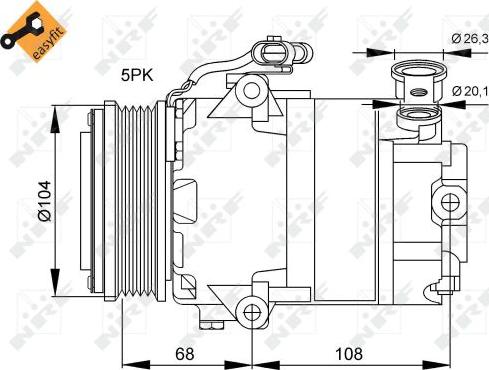 NRF 32082 - Compressor, air conditioning autospares.lv