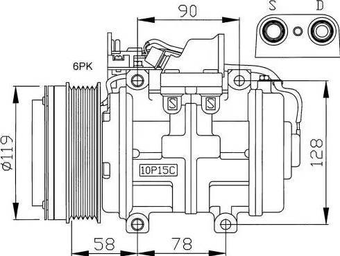 NRF 32039G - Compressor, air conditioning autospares.lv