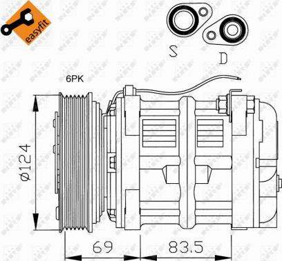 NRF 32038 - Compressor, air conditioning autospares.lv