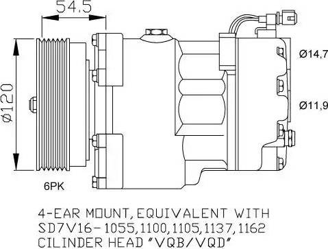 NRF 32033G - Compressor, air conditioning autospares.lv