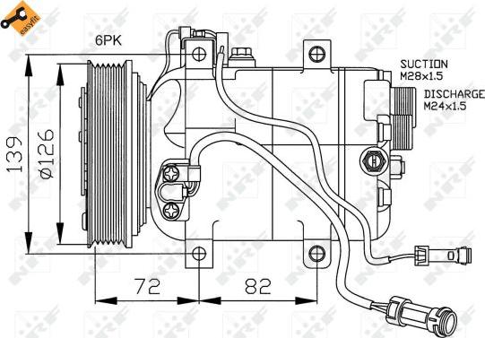 NRF 32027 - Compressor, air conditioning autospares.lv