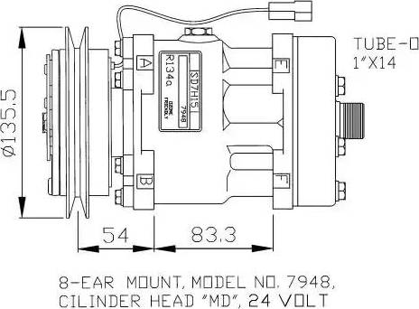 NRF 32074G - Compressor, air conditioning autospares.lv