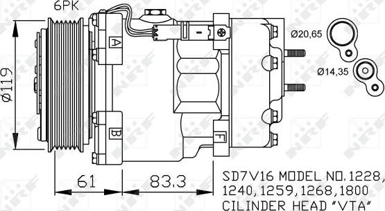 NRF 32198 - Compressor, air conditioning autospares.lv