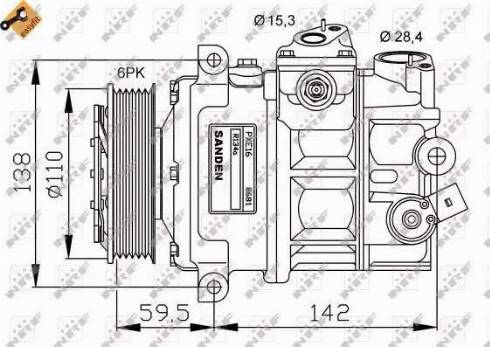 NRF 32147G - Compressor, air conditioning autospares.lv