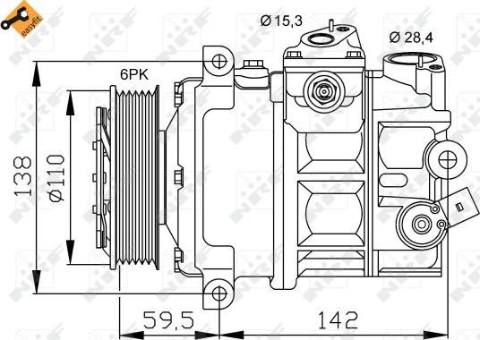 NRF 32147 - Compressor, air conditioning autospares.lv