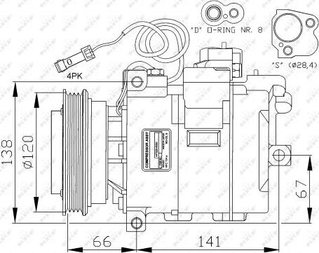 NRF 32104G - Compressor, air conditioning autospares.lv