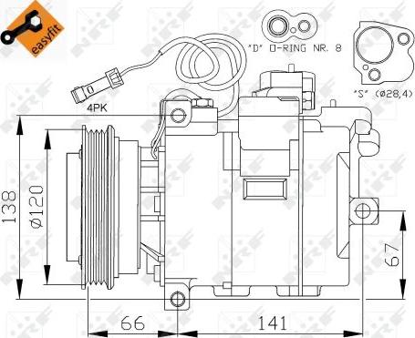 NRF 32104 - Compressor, air conditioning autospares.lv