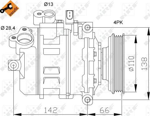 NRF 32106 - Compressor, air conditioning autospares.lv