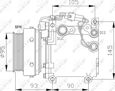 NRF 32100 - Compressor, air conditioning autospares.lv