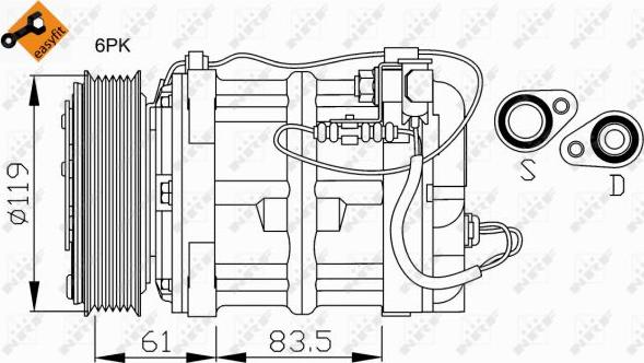 NRF 32108 - Compressor, air conditioning autospares.lv