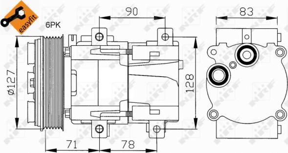 NRF 32107 - Compressor, air conditioning autospares.lv